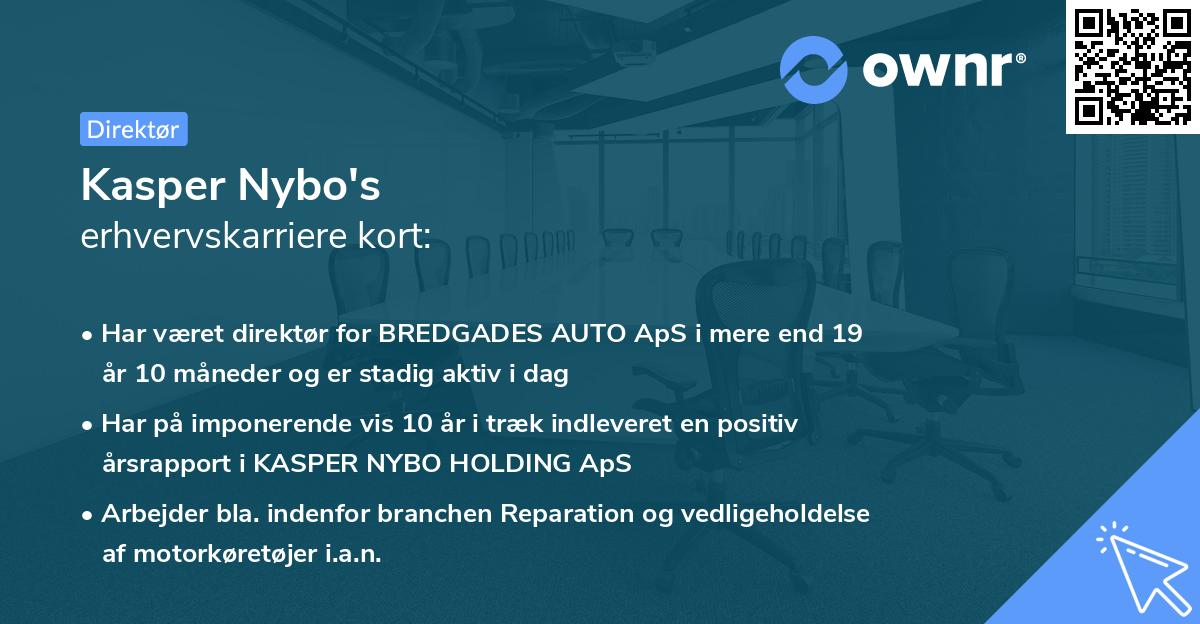 Kasper Nybo's erhvervskarriere kort