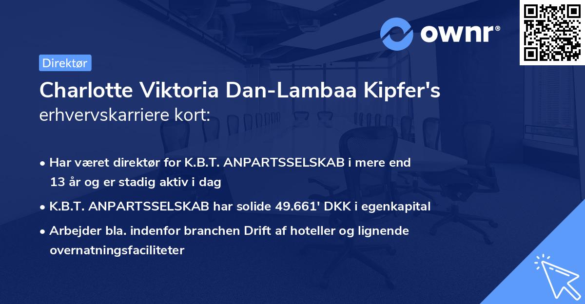 Charlotte Viktoria Dan-Lambaa Kipfer's erhvervskarriere kort