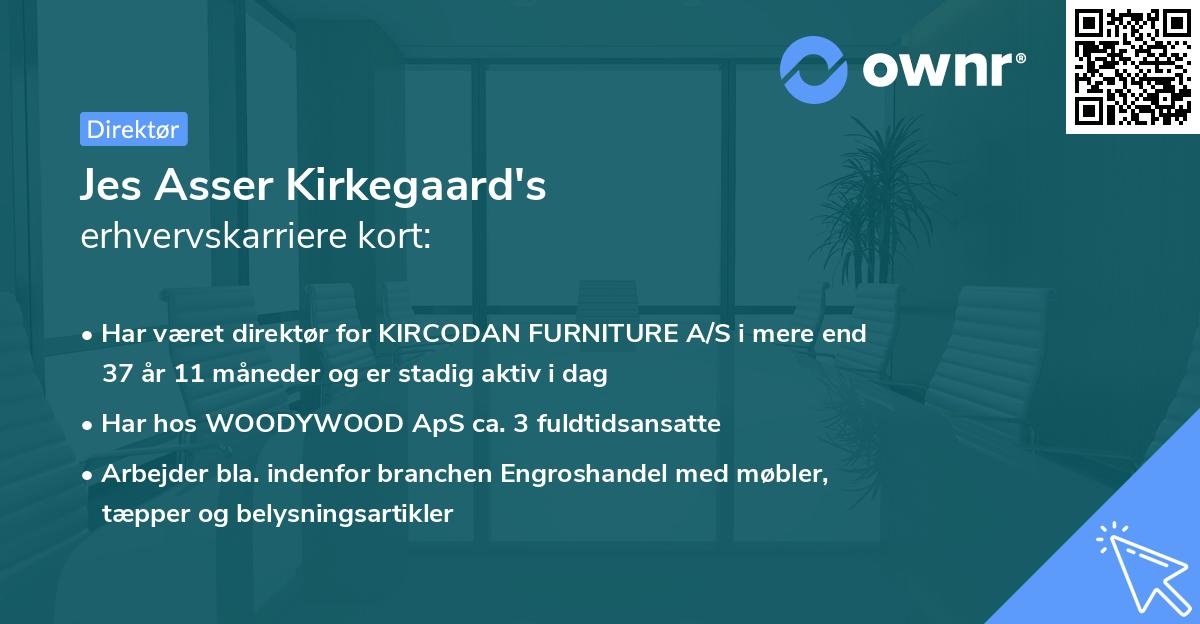 Jes Asser Kirkegaard's erhvervskarriere kort