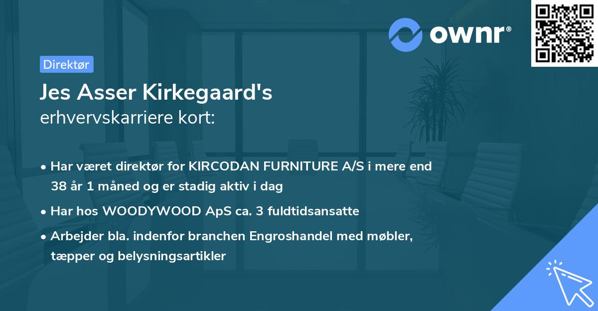 Jes Asser Kirkegaard's erhvervskarriere kort