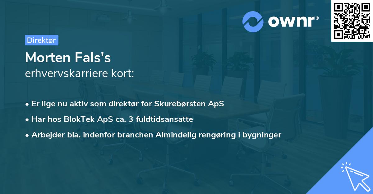 Morten Fals's erhvervskarriere kort