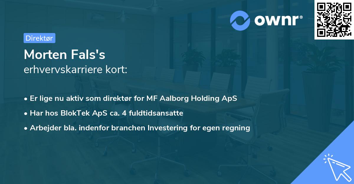 Morten Fals's erhvervskarriere kort
