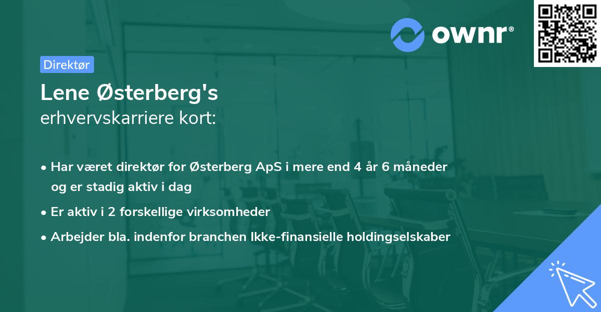 Lene Østerberg's erhvervskarriere kort