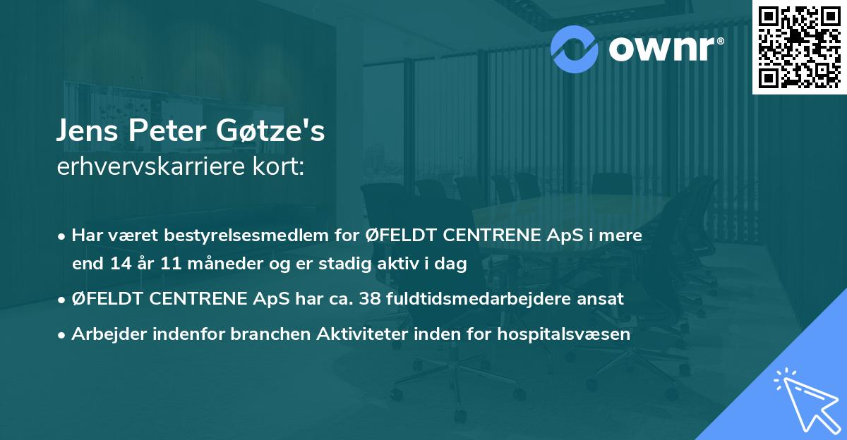 Jens Peter Gøtze's erhvervskarriere kort