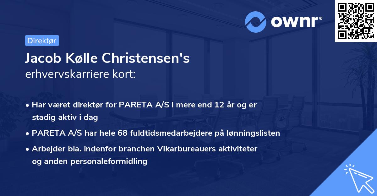 Jacob Kølle Christensen's erhvervskarriere kort