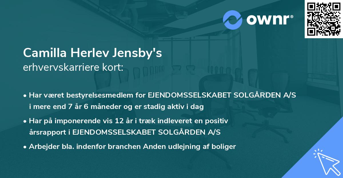 Camilla Herlev Jensby's erhvervskarriere kort