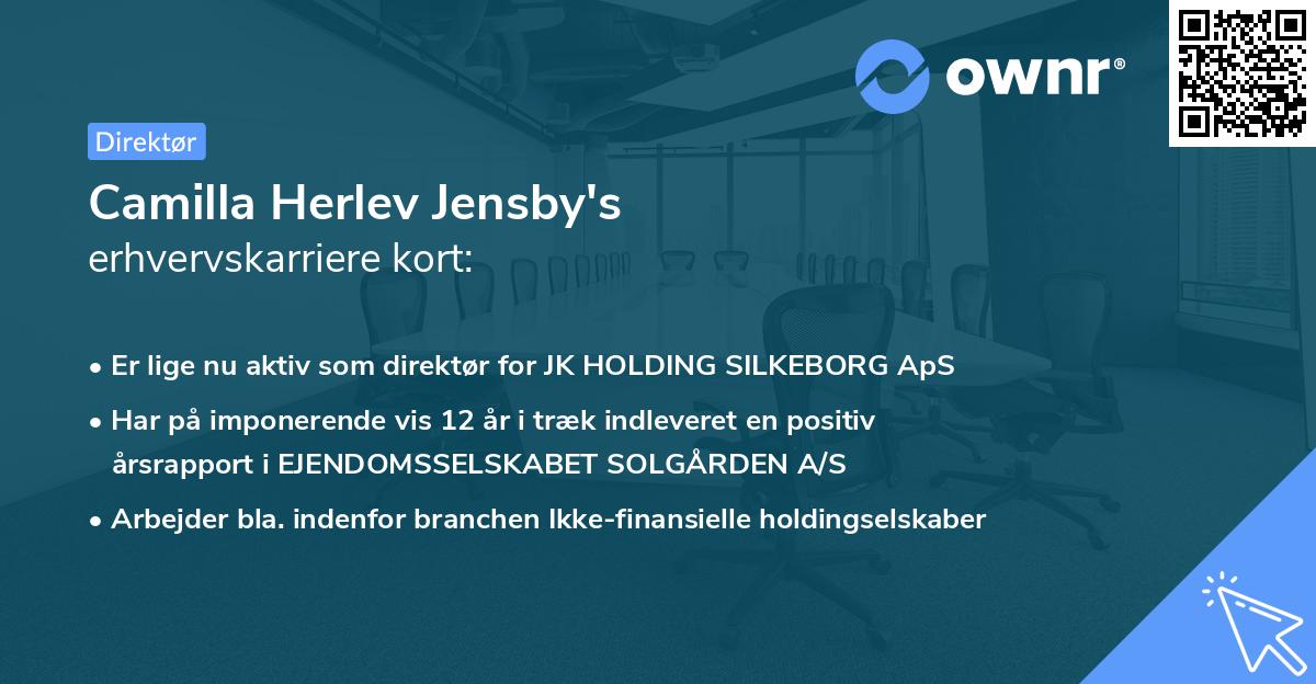 Camilla Herlev Jensby's erhvervskarriere kort