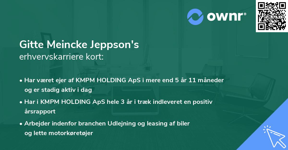 Gitte Meincke Jeppson's erhvervskarriere kort