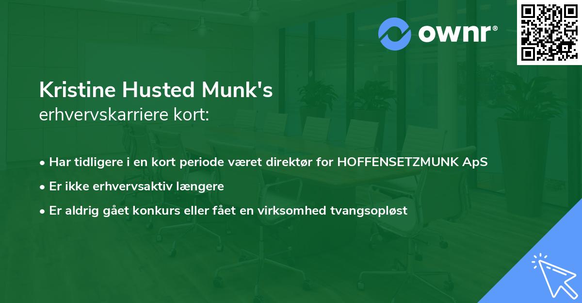 Kristine Husted Munk's erhvervskarriere kort
