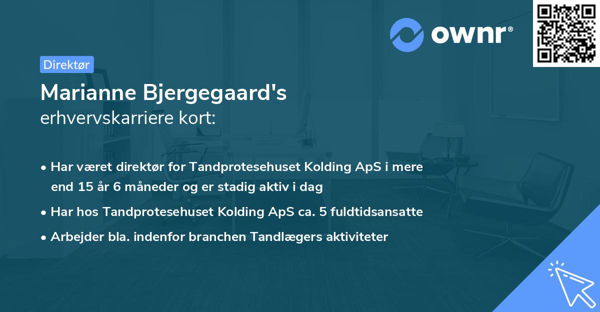 Marianne Bjergegaard's erhvervskarriere kort