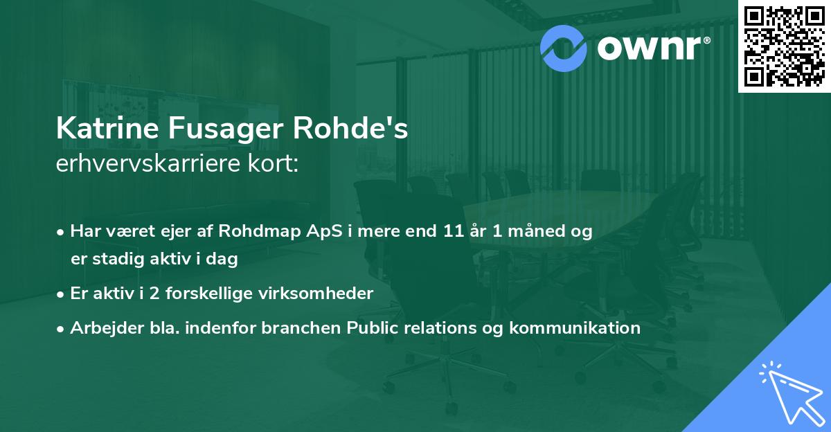 Katrine Fusager Rohde's erhvervskarriere kort