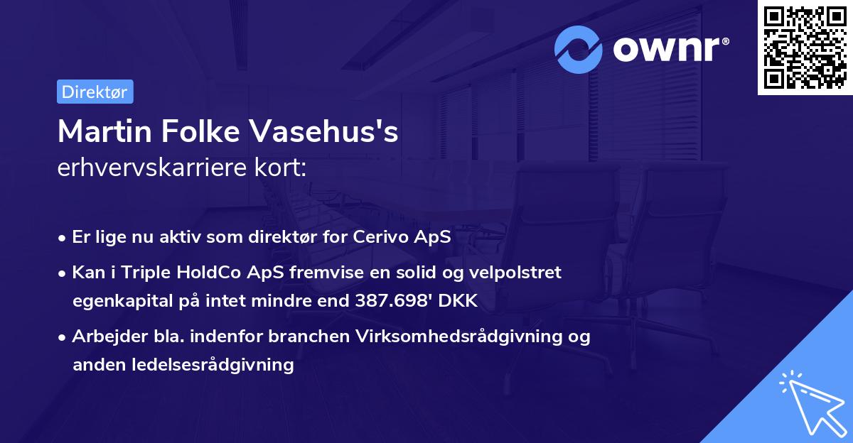 Martin Folke Vasehus's erhvervskarriere kort