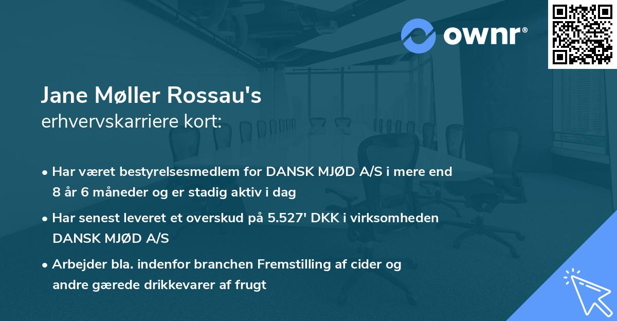 Jane Møller Rossau's erhvervskarriere kort