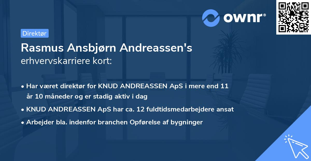 Rasmus Ansbjørn Andreassen's erhvervskarriere kort
