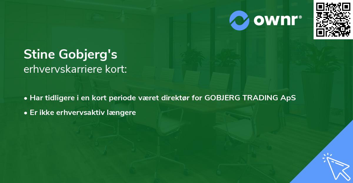Stine Gobjerg's erhvervskarriere kort