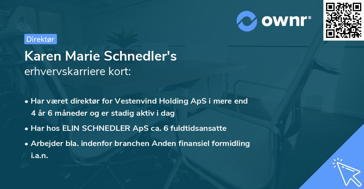 Karen Marie Schnedler's erhvervskarriere kort