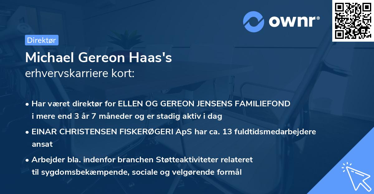 Michael Gereon Haas's erhvervskarriere kort