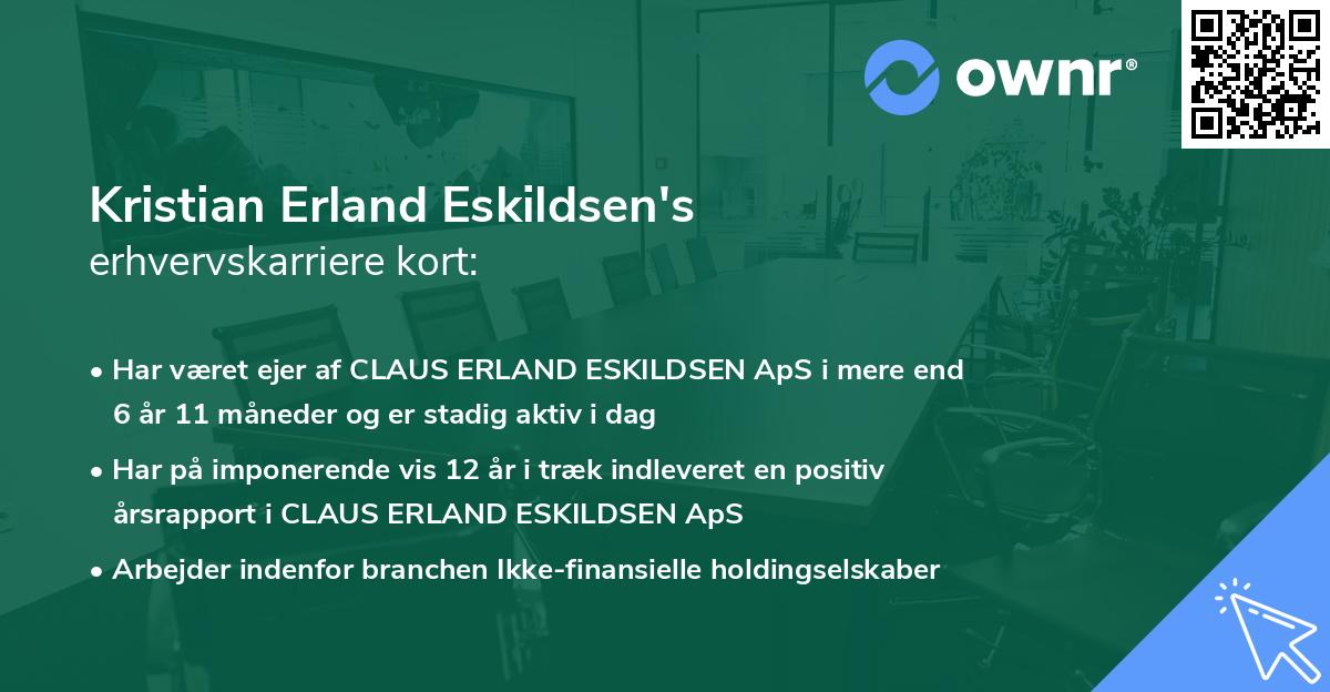 Kristian Erland Eskildsen's erhvervskarriere kort