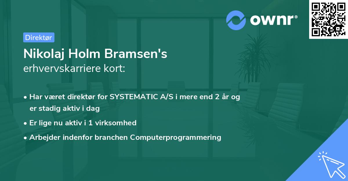 Nikolaj Holm Bramsen's erhvervskarriere kort