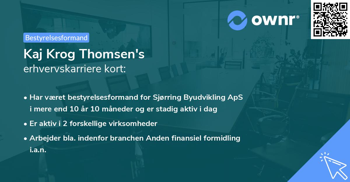 Kaj Krog Thomsen's erhvervskarriere kort