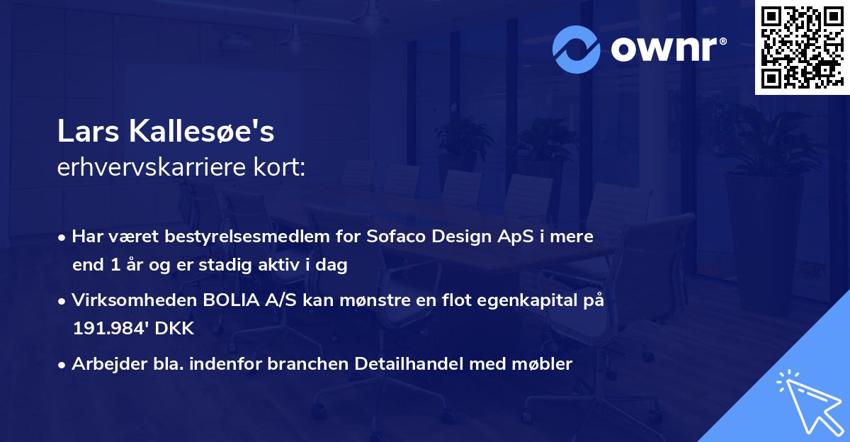 Lars Kallesøe's erhvervskarriere kort