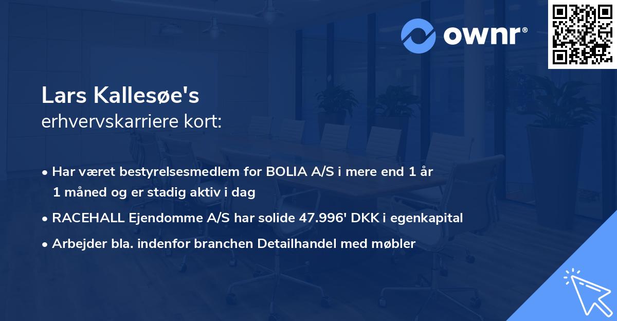 Lars Kallesøe's erhvervskarriere kort
