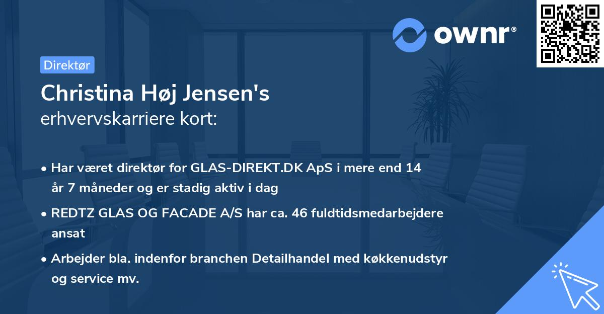 Christina Høj Jensen's erhvervskarriere kort