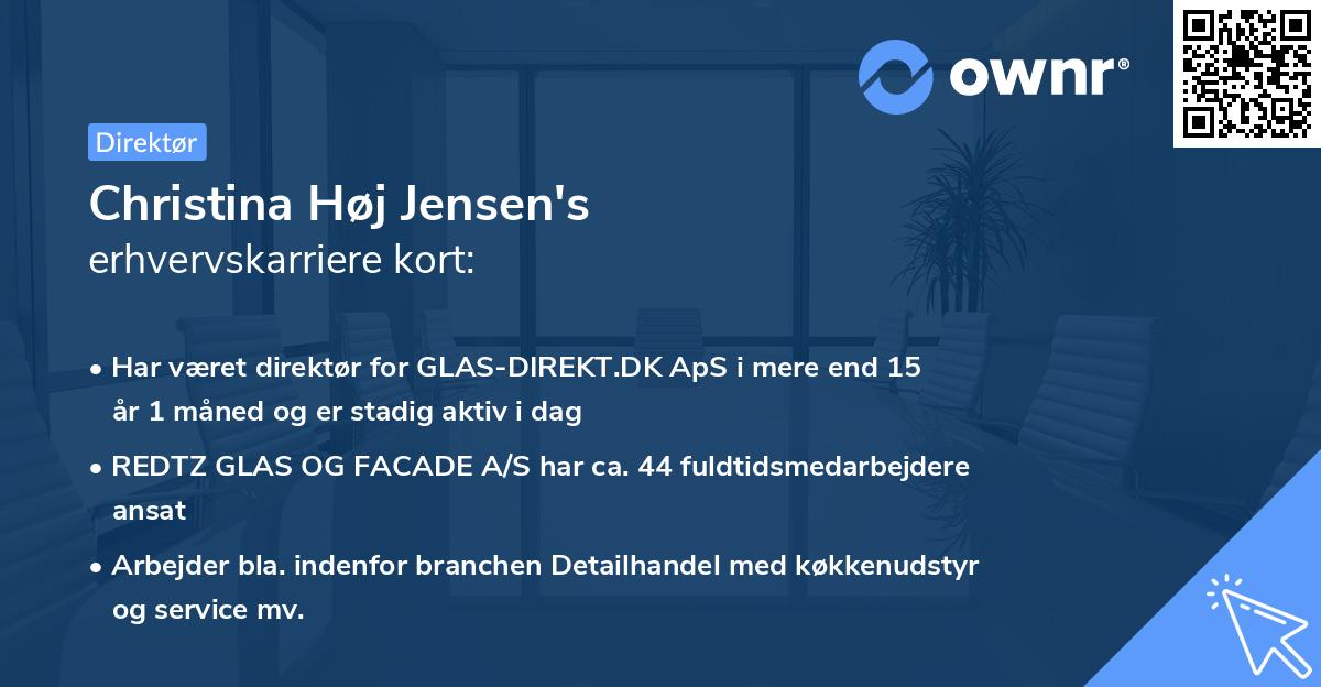 Christina Høj Jensen's erhvervskarriere kort