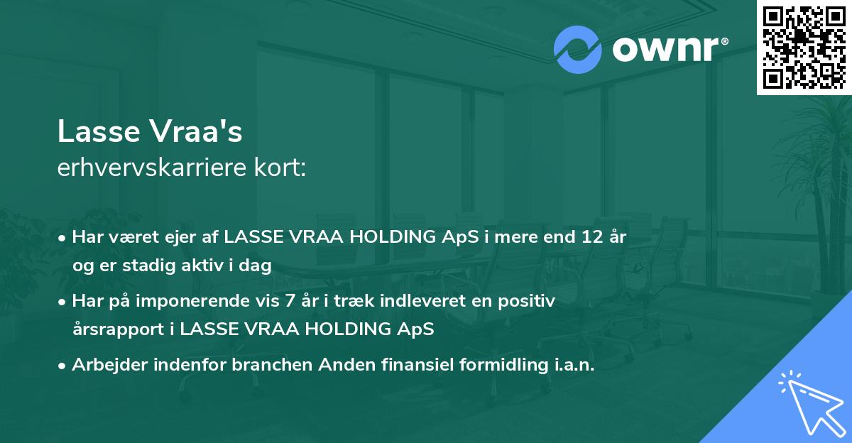 Lasse Vraa's erhvervskarriere kort