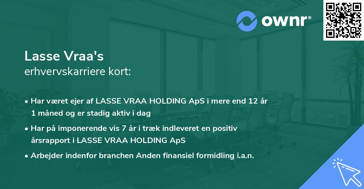 Lasse Vraa's erhvervskarriere kort
