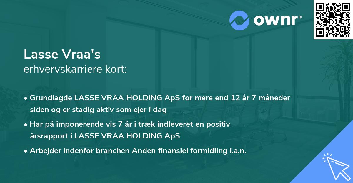 Lasse Vraa's erhvervskarriere kort