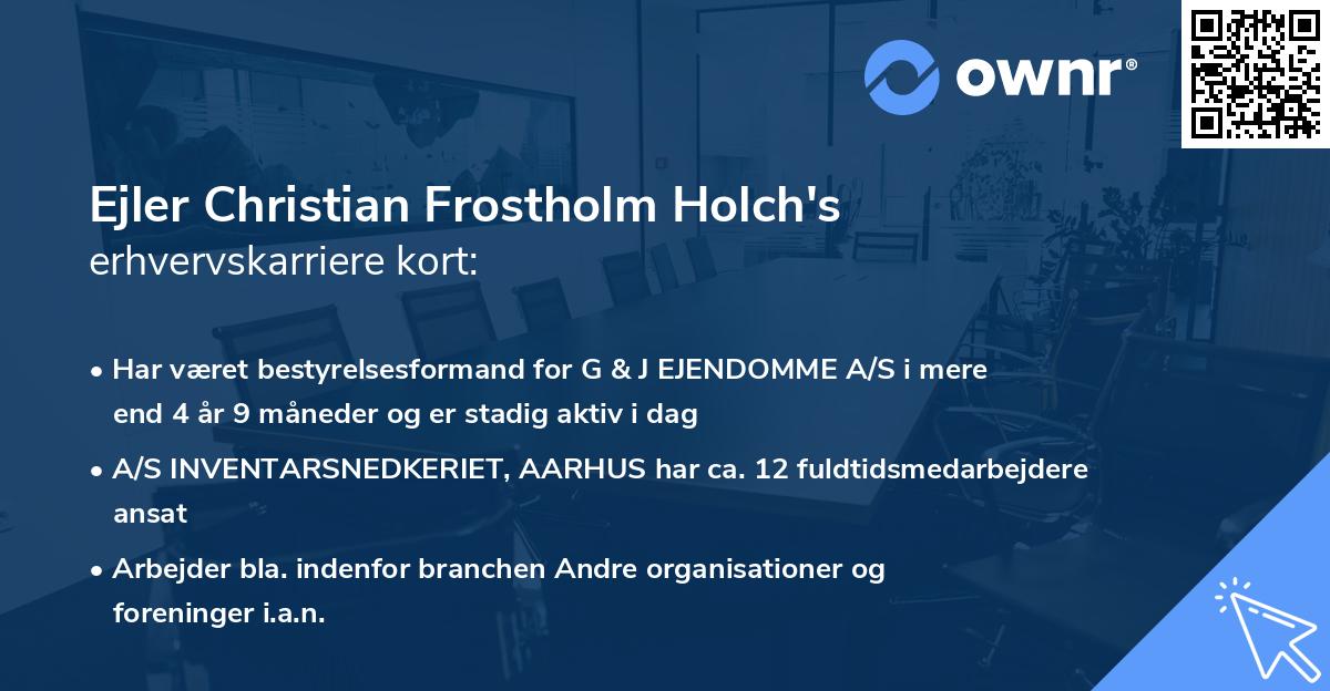 Ejler Christian Frostholm Holch's erhvervskarriere kort