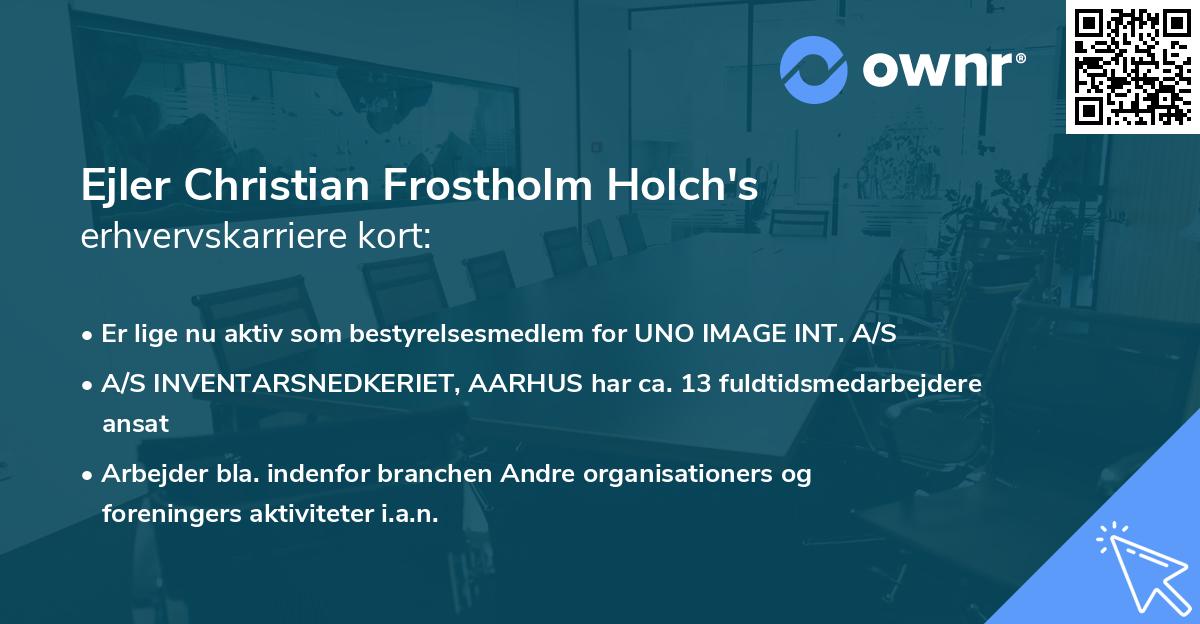 Ejler Christian Frostholm Holch's erhvervskarriere kort