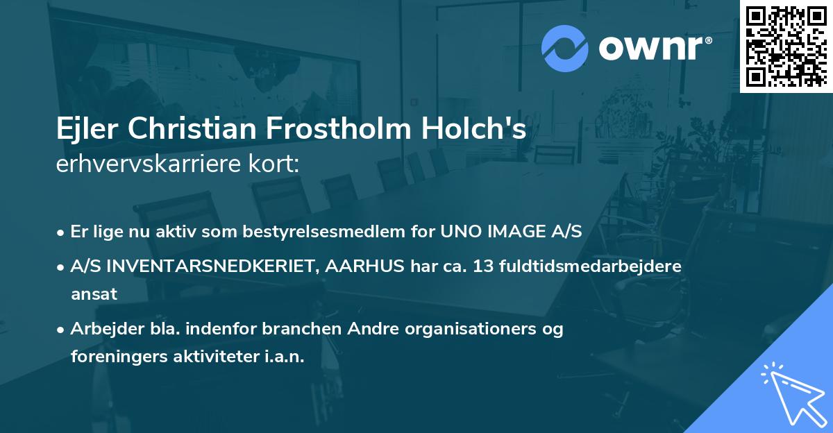 Ejler Christian Frostholm Holch's erhvervskarriere kort