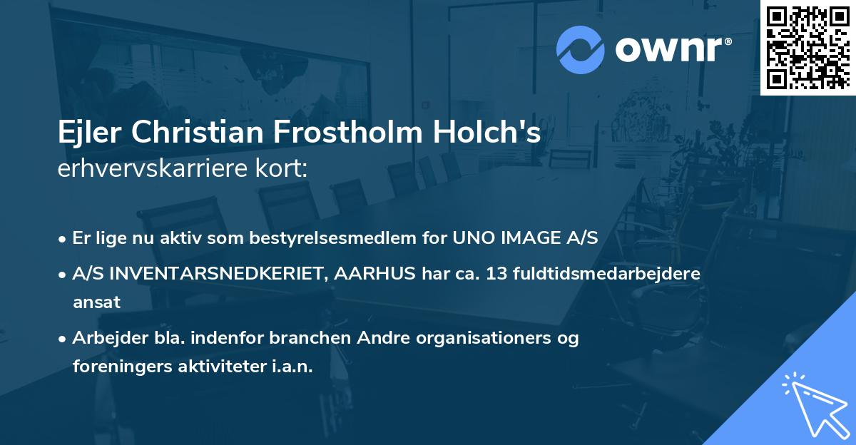 Ejler Christian Frostholm Holch's erhvervskarriere kort