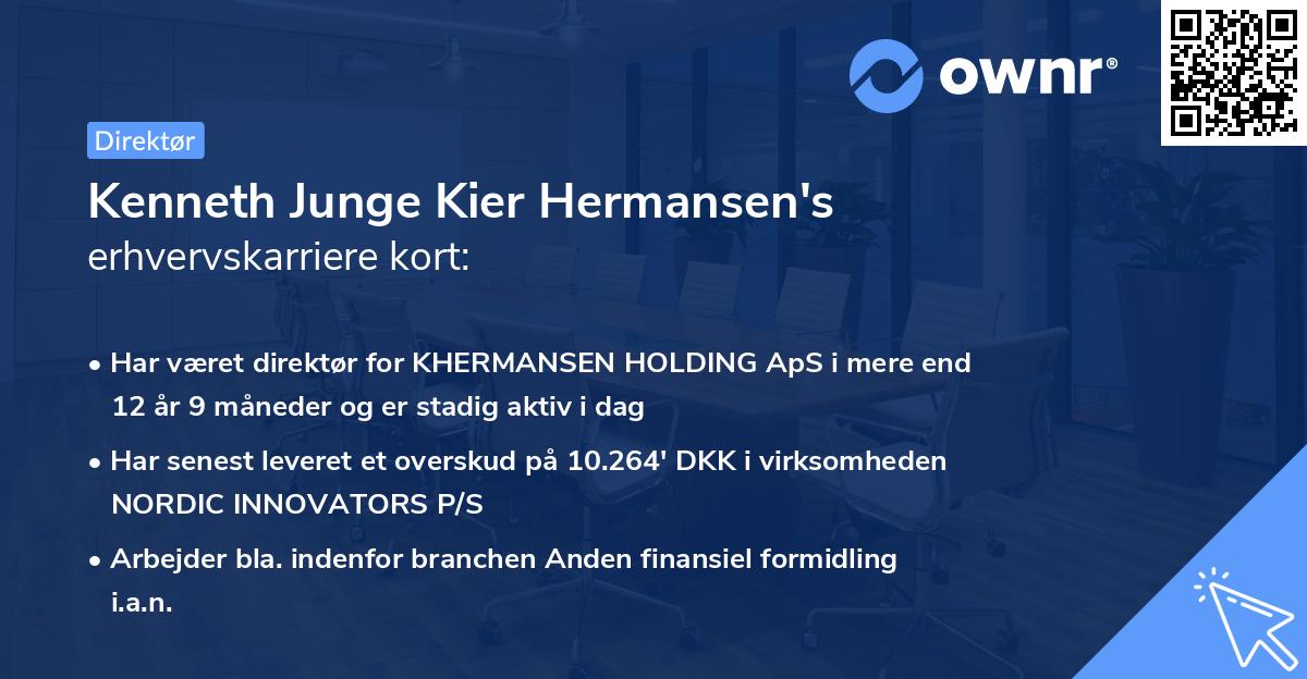 Kenneth Junge Kier Hermansen's erhvervskarriere kort