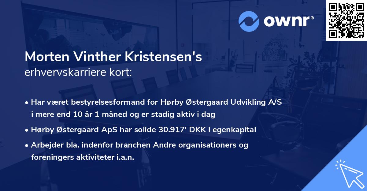 Morten Vinther Kristensen's erhvervskarriere kort