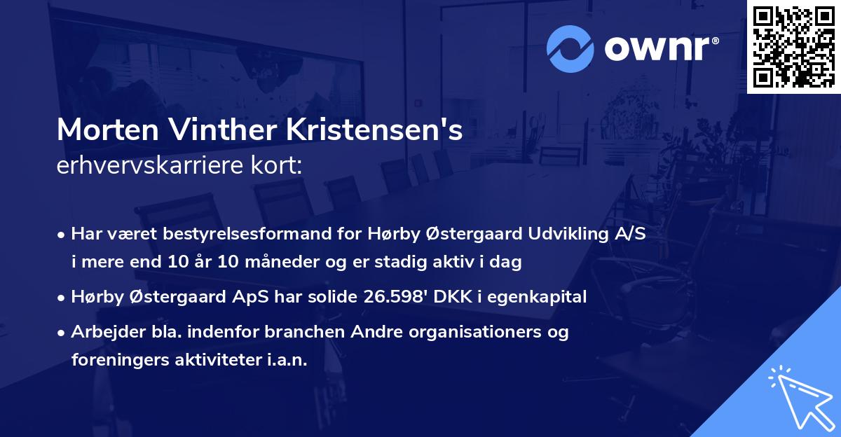 Morten Vinther Kristensen's erhvervskarriere kort