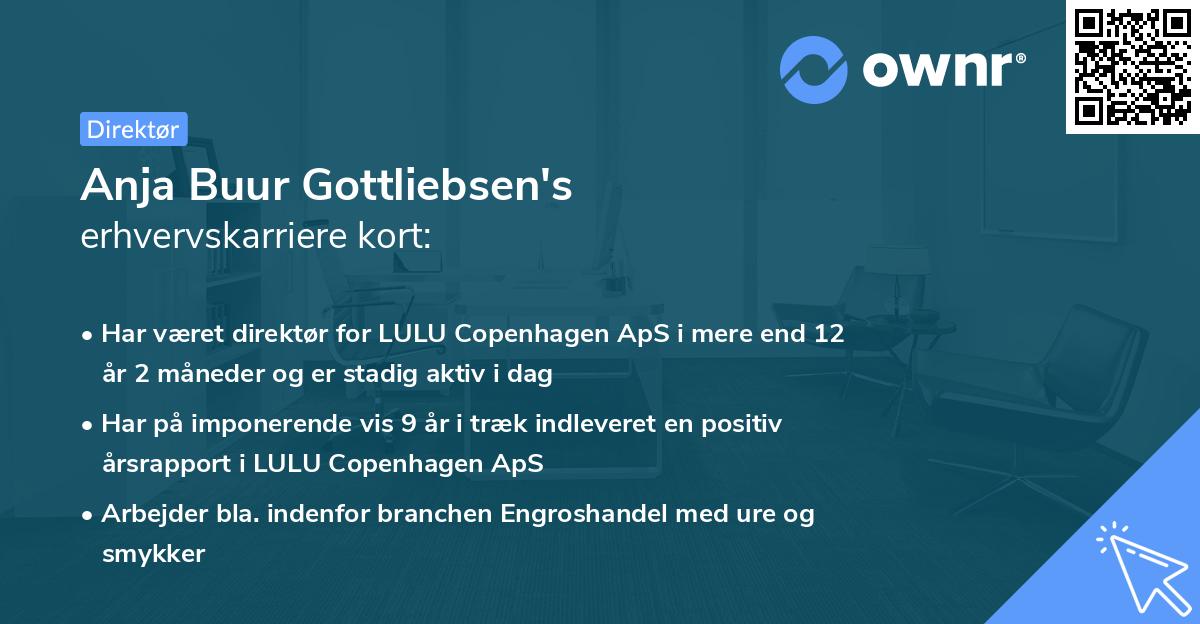 Anja Buur Gottliebsen's erhvervskarriere kort