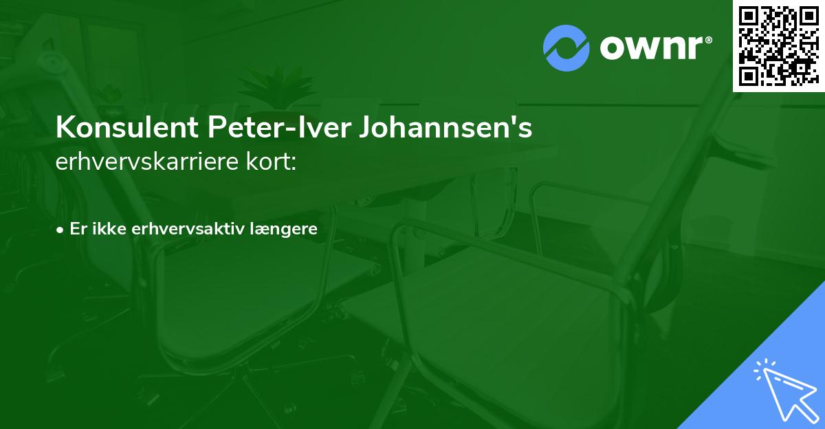 Konsulent Peter-Iver Johannsen's erhvervskarriere kort