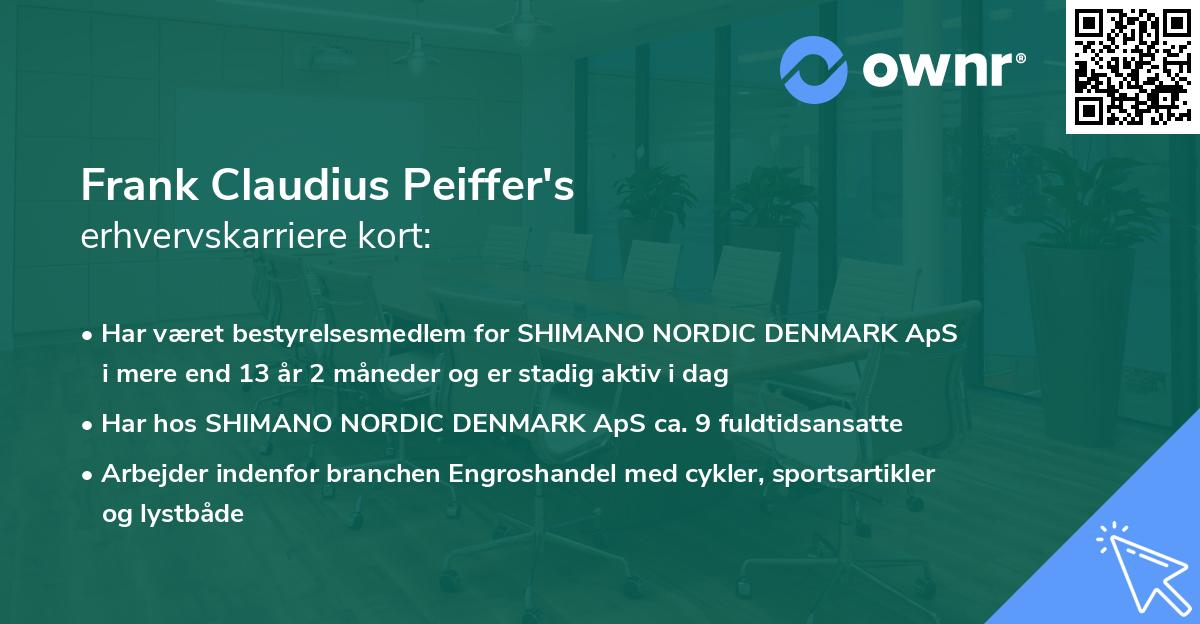 Frank Claudius Peiffer's erhvervskarriere kort