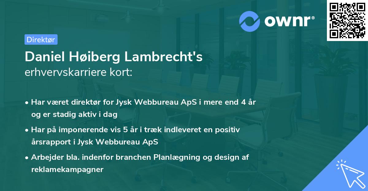 Daniel Høiberg Lambrecht's erhvervskarriere kort