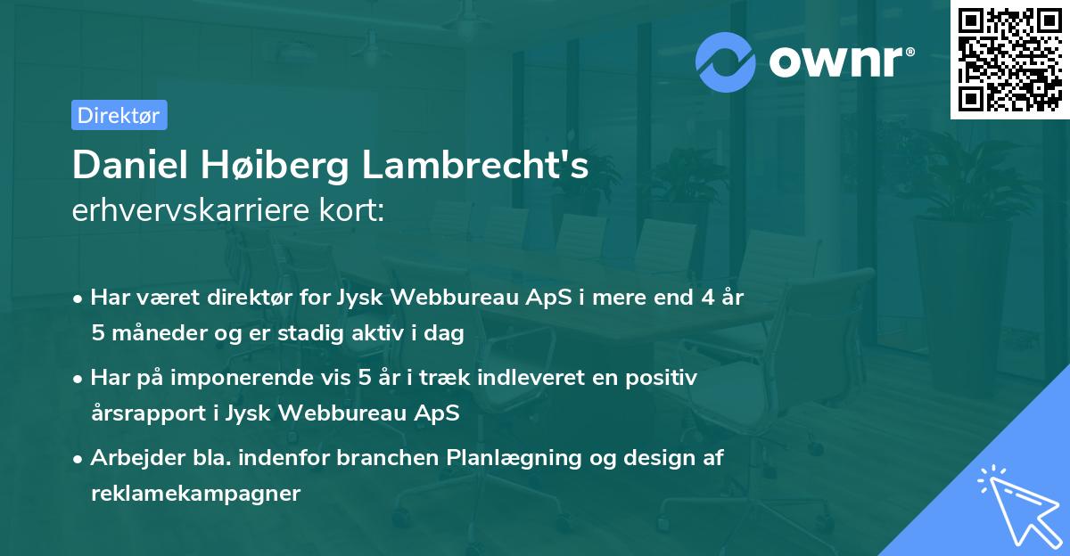 Daniel Høiberg Lambrecht's erhvervskarriere kort