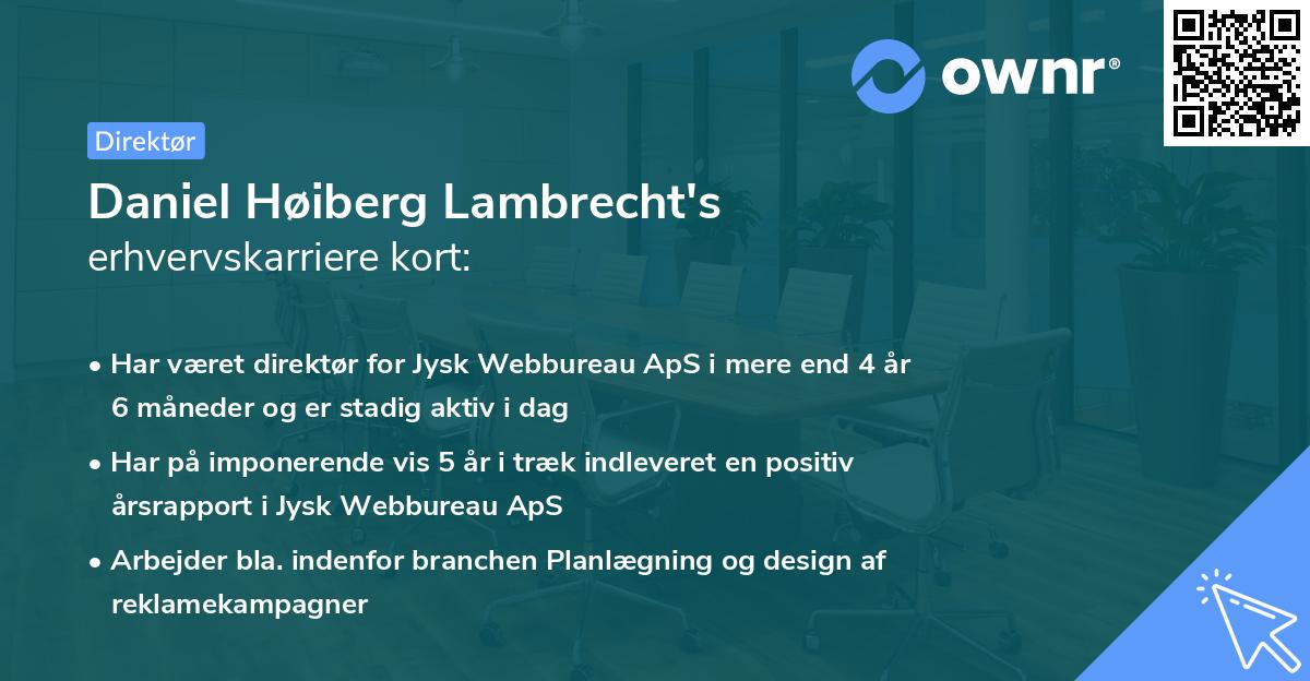 Daniel Høiberg Lambrecht's erhvervskarriere kort