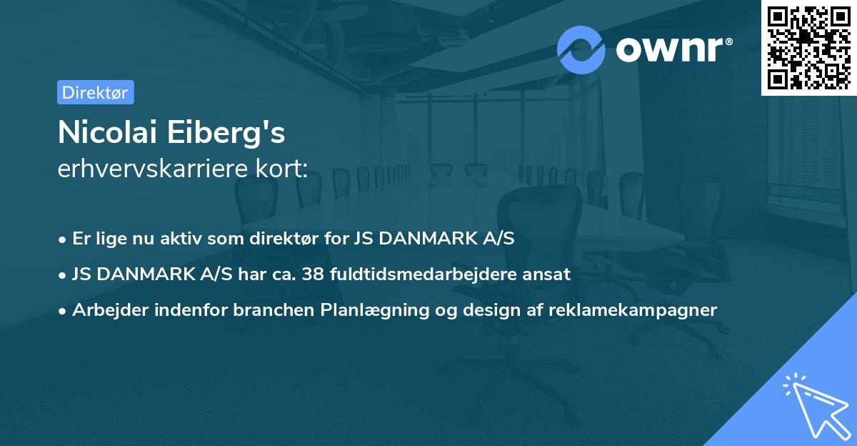 Nicolai Eiberg's erhvervskarriere kort