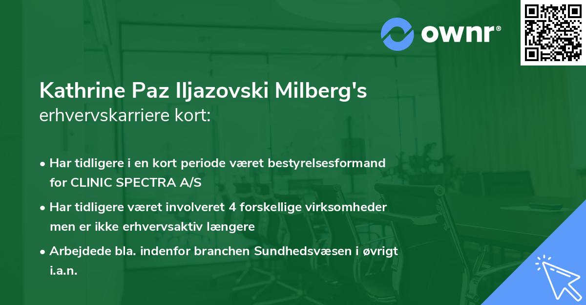 Kathrine Paz Iljazovski Milberg's erhvervskarriere kort