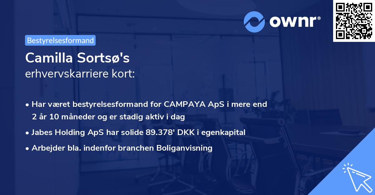 Camilla Sortsø's erhvervskarriere kort