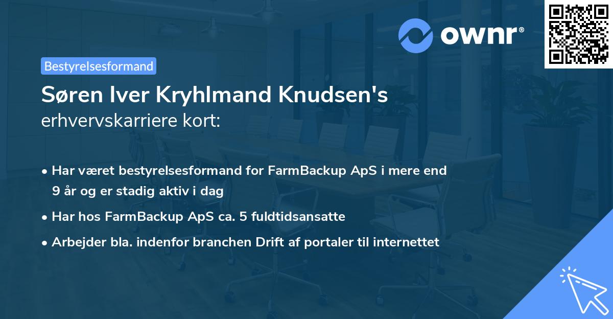 Søren Iver Kryhlmand Knudsen's erhvervskarriere kort