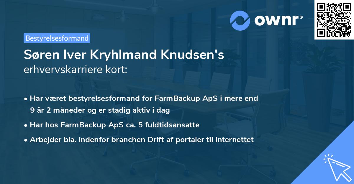 Søren Iver Kryhlmand Knudsen's erhvervskarriere kort