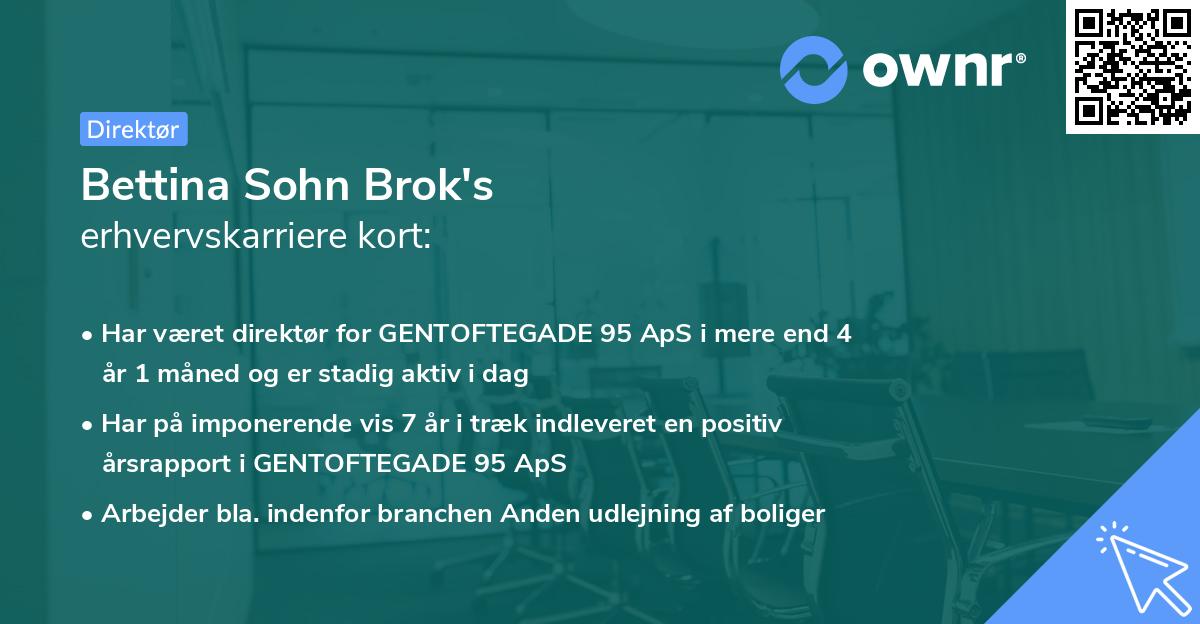 Bettina Sohn Brok's erhvervskarriere kort